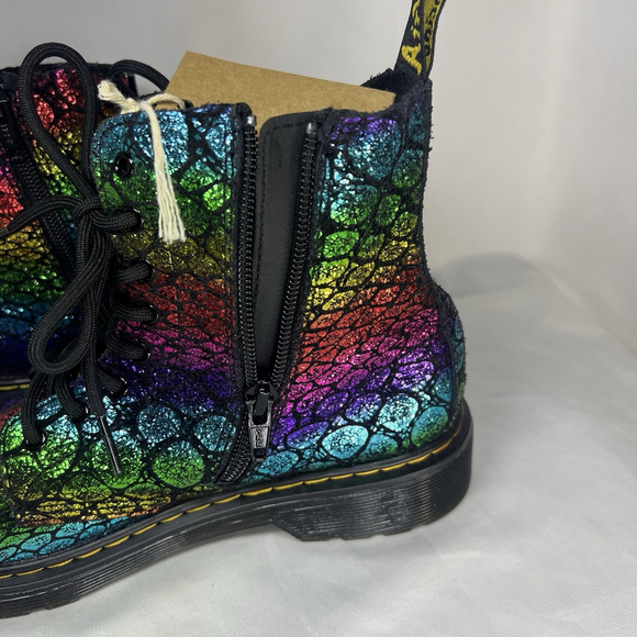 Dr. Martens 1460 Pascal Boots Women's 5 Rainbow Metallic Suede Combat Goth - Picture 8 of 13